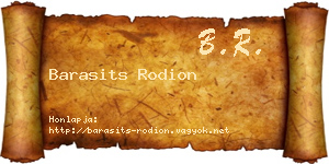 Barasits Rodion névjegykártya